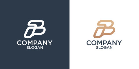 letter b abstract monogram logo design vector