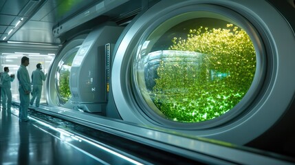 Fototapeta premium Advanced Laboratory with Bioluminescent Cultures