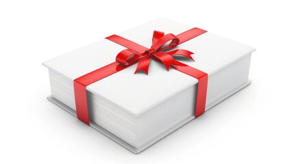 Fototapeta premium White Book with a Red Ribbon Bow