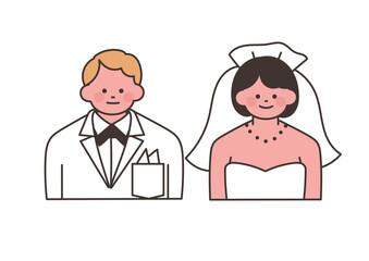 結婚した男女のアイコン