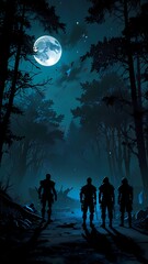 halloween background with moon