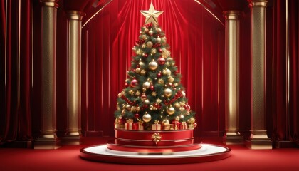 Christmas tree fir with baubles