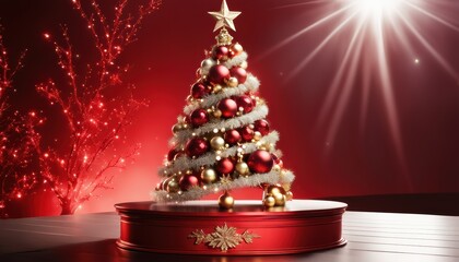 Christmas tree fir with baubles