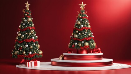 Christmas tree fir with baubles