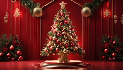 Christmas tree fir with baubles