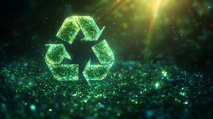 Minimalist Glowing Abstract Green Composition