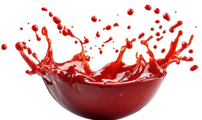 Sauce salsa splash over a bawl  on transparent background
