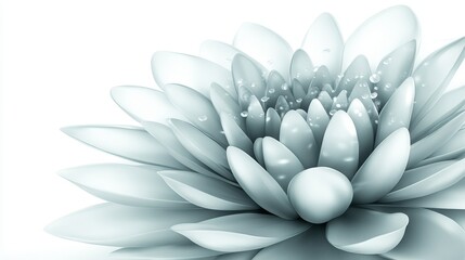 Exquisite white flower embellished with glistening water droplets, a captivating display of nature's elegance