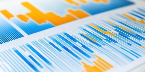 A colorful data visualization showcasing patterns and trends through bars and lines.