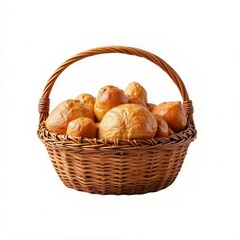Basket of freshly baked bread rolls