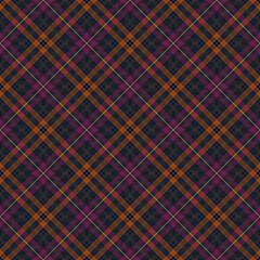 Dark Moody Autumn Plaid Check Seamless Pattern - Cute plaid check repeating pattern design