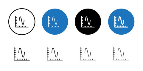 Chart icon Black line art vector logo set