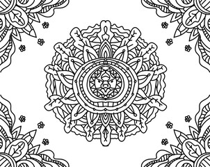 Decorative Mandala Floral Doodle sketth