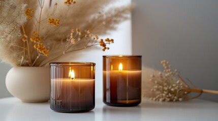 Two soy Candles for Home Scented Aromatherapy. Candle Gift Set for Women. Soy Wax