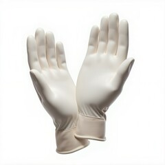 Obraz premium Hands in protection gloves, white isolate background