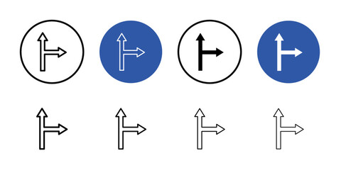 Directions icon Black line art vector logo set