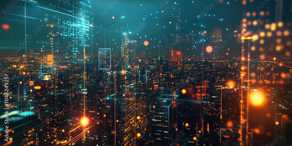 Poster digital transformation change management, internet of things (iot), new technology bigdata and busin