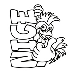 Nice rooster black and white