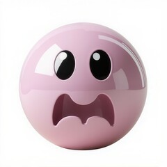 Fototapeta premium Cute pink character with large expressive eyes