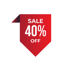 Red Sale Tags with Various Discount Percentages for Promotions