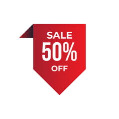 Red Sale Tags with Various Discount Percentages for Promotions
