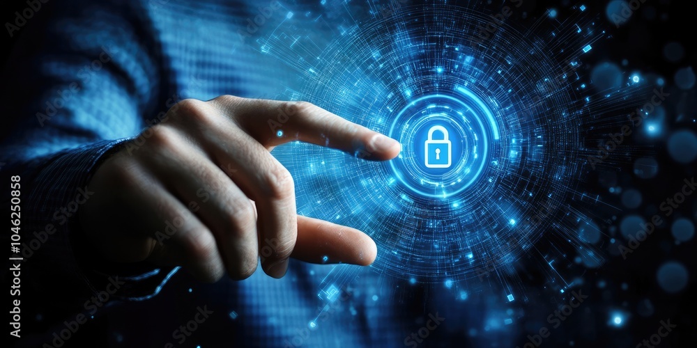 Leinwandbilder cyber protection data security internet privacy, internet and technology concept on virtual screen. 