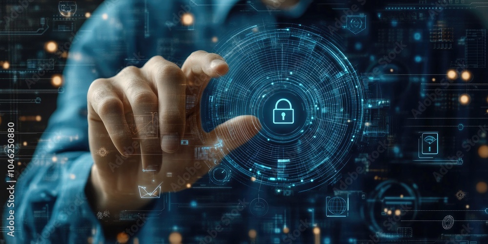Leinwandbilder cyber protection data security internet privacy, internet and technology concept on virtual screen. 
