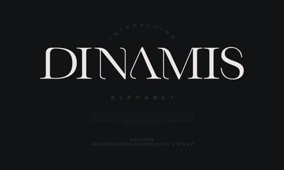 Dinamis typography beauty fashion elegant minimalist serif italic fonts decorative wedding vintage retro logos. Minimal luxury font alphabet logo. Vector illustration