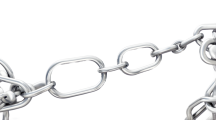 3d metal chain rendre with transparent background saved as PNG .	