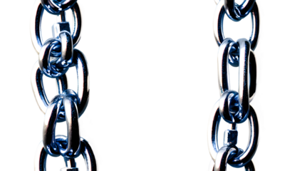 3d metal chain rendre with transparent background saved as PNG .	