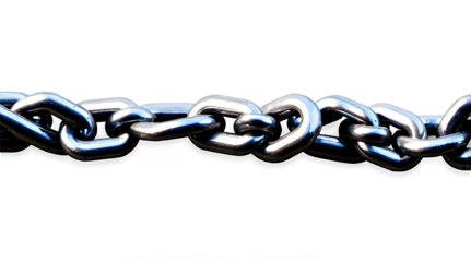 3d metal chain rendre with transparent background saved as PNG .	