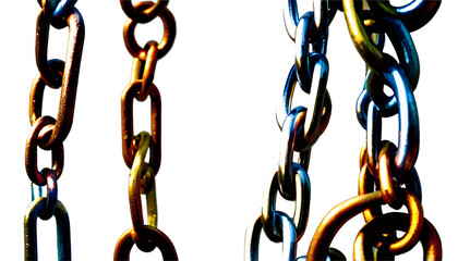 Obraz premium 3d metal chain rendre with transparent background saved as PNG . 
