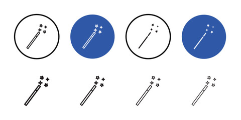 Magic icon Black line art vector logo set