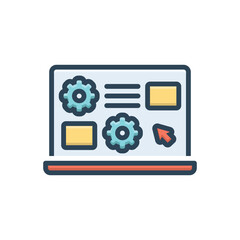 Color illustration icon for user interface