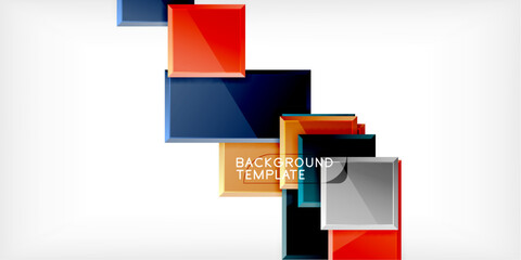Obraz premium Square shape color abstract geometry. Vector Illustration For Wallpaper, Banner, Background, Card, Book Illustration, landing page