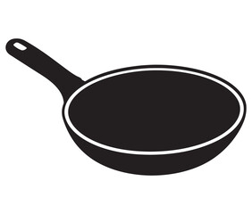 Pan silhouette icon. Frying pan silhouette vector illustration