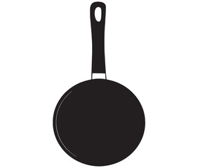 Pan silhouette icon. Frying pan silhouette vector illustration