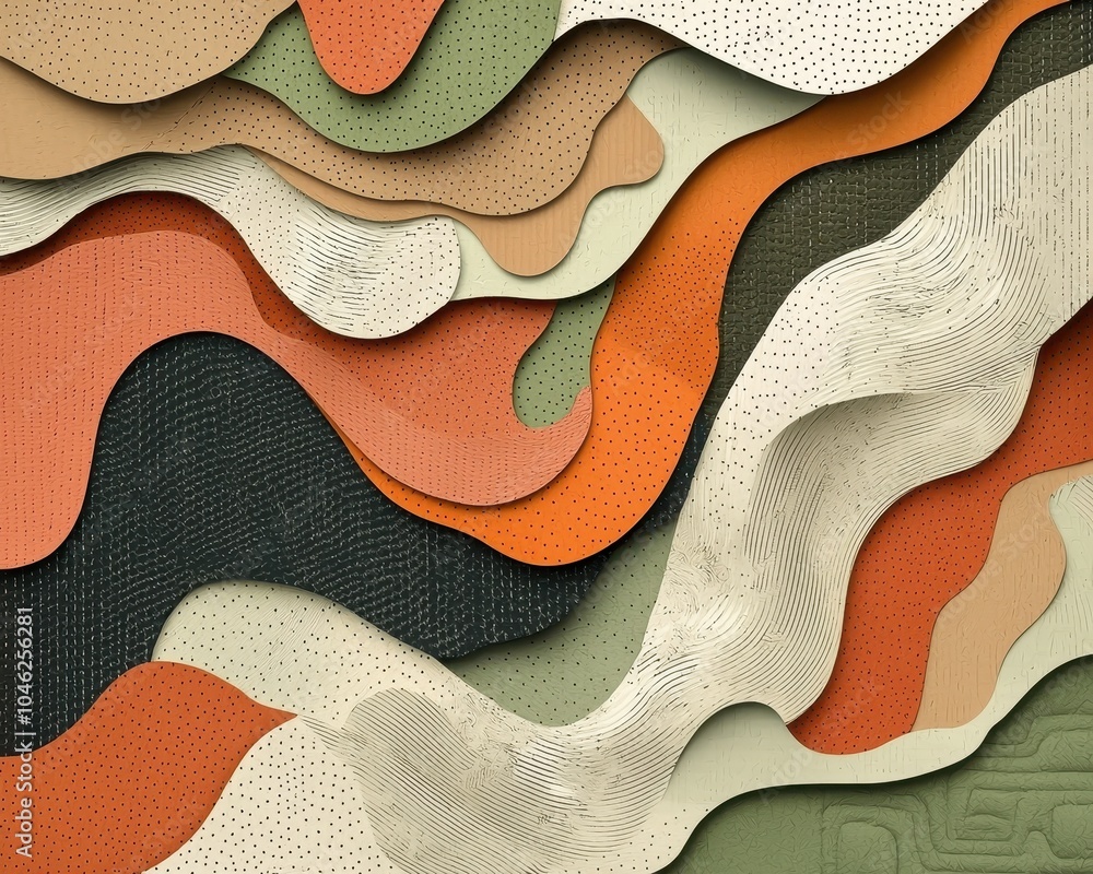 Poster textured abstract background with layered paper design