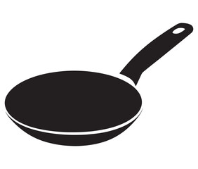 Pan silhouette icon. Frying pan silhouette vector illustration