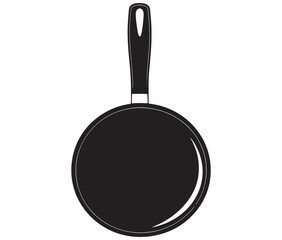 Pan silhouette icon. Frying pan silhouette vector illustration