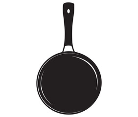 Pan silhouette icon. Frying pan silhouette vector illustration