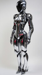 Female robot face, Artificial intelligence concept, humanoid head representing futuristic technology and artificial intelligence