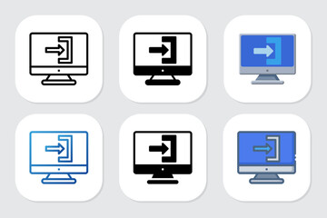 login icons with various design styles