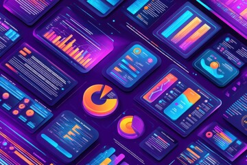 Futuristic Data Dashboards with Vibrant Visuals