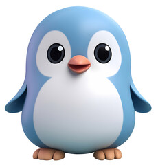 Fototapeta premium cute 3D render penguin, cartoon, animal, dicut, PNG file, isolated background.