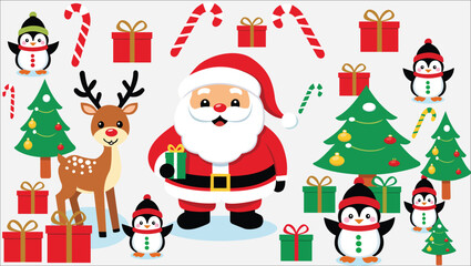 A fun and cute Christmas-themed vector with an isolated white background