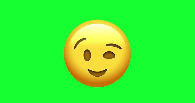 Winking Face with Big Eyes Emoji, 4K, Alpha Channel, Loop Animation