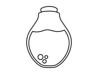 Halloween Potion Illustration Black and White