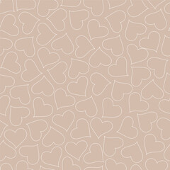Heart Seamless Pattern with Simple Delicate Texture for Valentine`s Day Design, Packaging, Textile, Fabric, Cosmetics, Product. Vector Hearts Pattern