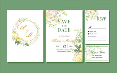 wedding card design with flowers